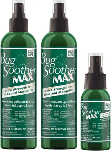Vista 10 de Bug Soother MAX Spray repelente de garrapatas y mosquitos natural – Protección contra insectos extra fuerte para exteriores, fórmula a base