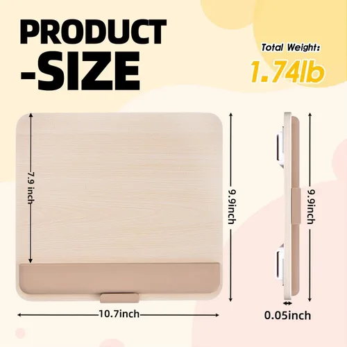 Vista 2 de Soporte de madera para tableta para iPad Pro 12.9/11, Air, Mini, Fire HD, Samsung Galaxy Tab y más - Soporte portátil ajustable