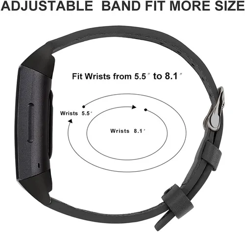 Vista 6 de Nigaee Leather Bands Compatible with Fitbit Charge 5,Replacement Genuine Leather Straps for Women Men,Soft Leather Adjustable Watch Band Replacement