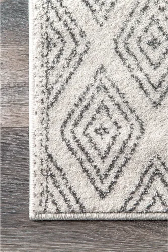 Vista 4 de nuLOOM Sarina Diamonds - Alfombra Gris