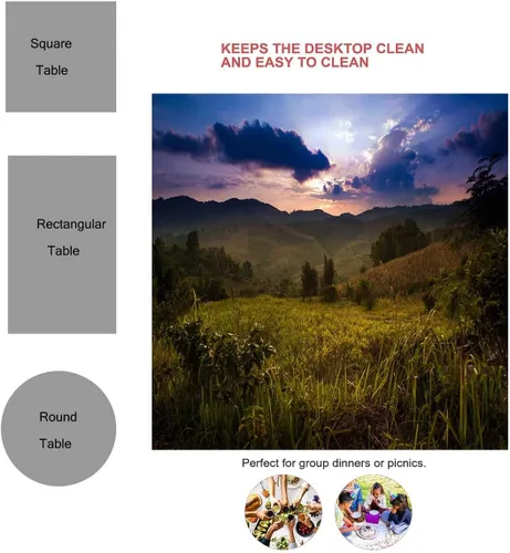 Vista 3 de Landscapes Sunset Night Scenery Mantel Redondo para Mesa De 4 Sillas Picnic Table Cover Oil Proof 60 X 60 Inch