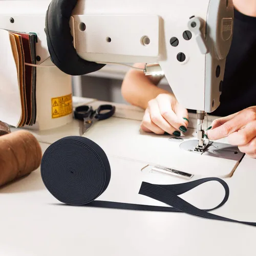 Vista 6 de Sunmns 3 rollos de banda elástica extensible para coser en carrete, 3/5, 1, 1-1/2 pulgadas de ancho, 5.5 yardas/rollo (negro)