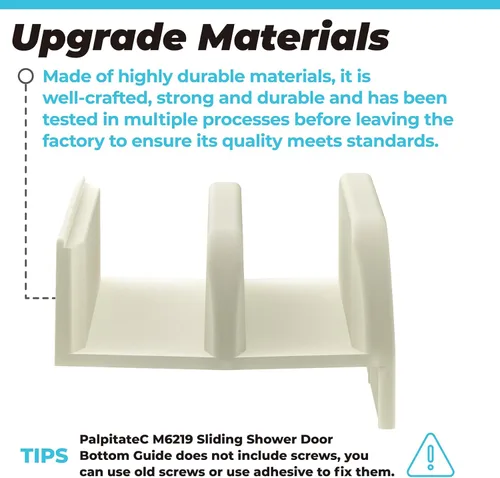 Vista 6 de Guía inferior de puerta de ducha corredera M6219 se ajusta para puerta de ducha corredera (colgada) Sistemas de recinto de bañera, guía de plástico