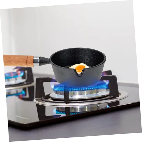 Vista 4 de Luxshiny Olla de salsa de aceite caliente con tapa, sartenes japonesas con tapas, utensilios de cocina pequeños, sartén para huevos japoneses
