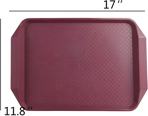 Vista 2 de Bandejas de plástico de comida rápida para comer, 17 x 11.8 pulgadas, juego de 4