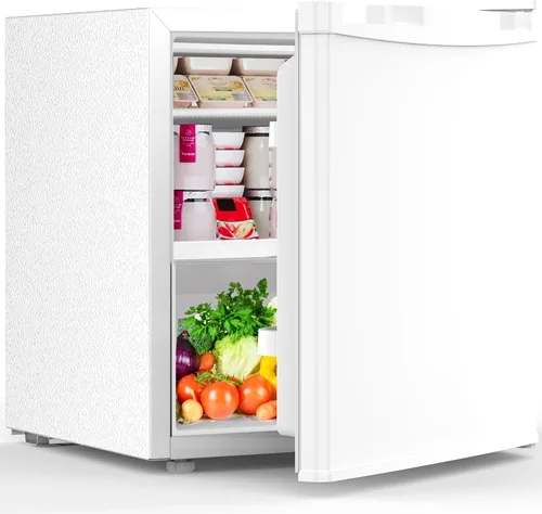 Vista 10 de Electactic Mini refrigerador de 1.6 pies cúbicos con congelador, refrigerador compacto de una sola puerta reversible, termostato ajustable, ultra