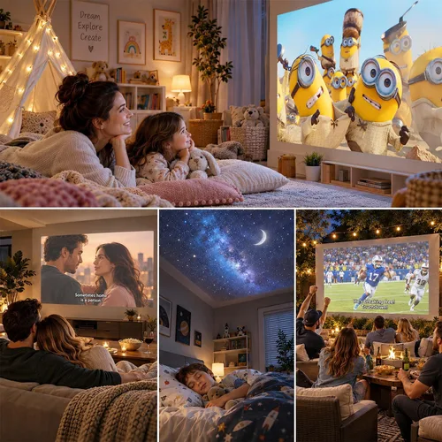 Vista 7 de Voplls Proyector ANSI 4K 4700 con audio Dolby de 60 W y enfoque automático Actualizar gris