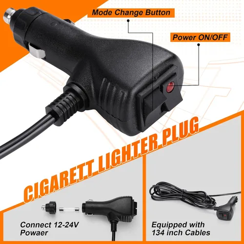 Vista 7 de Luces de baliza estroboscópica ámbar LED WINECO, luces de advertencia de emergencia de seguridad intermitentes giratorias para carretilla elevadora