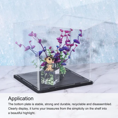 Vista 5 de MECCANIXITY Caja transparente de acrílico, caja transparente para ensamblar, escaparate a prueba de polvo de 13.7 x 11.8 x 13.7 pulgadas