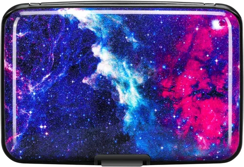 Vista 9 de ELFISH Protector de tarjeta de crédito con bloqueo RFID, funda de aluminio para identificación, tarjeteros rígidos, cartera de metal para hombres
