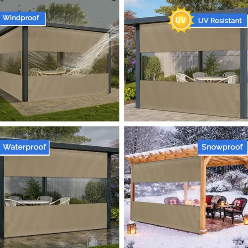 Vista 3 de Covers & All Cortina de panel transparente para exteriores, cortinas de vinilo de 12 onzas para patio, lona impermeable y resistente a la intemperie