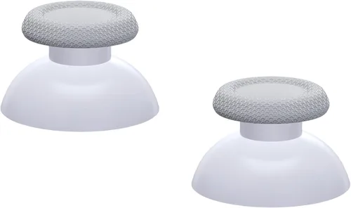 Vista 6 de eXtremeRate Palancas de repuesto color blanco sólido y New Hope Gray para controlador PS5, joystick analógico de doble color personalizado