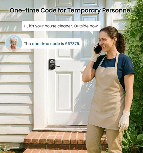 Vista 6 de Veise Cerradura de puerta con teclado con asa, entrada sin llave para puerta delantera y dormitorio, cerradura electrónica con código, bloqueo Negro