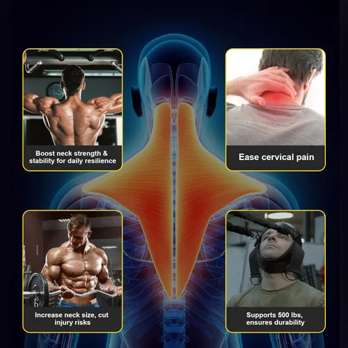 Vista 4 de Neck Harness for Increases Neck Core Strength - Neck Exerciser with 30" Heavy Duty Steel Chain for Safely Lifting Weights Up to 280 lbs