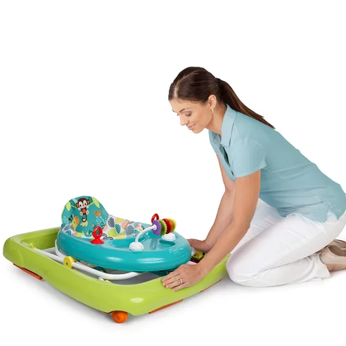 Vista 6 de Bright Starts - Caminante Giggling Safari con estructura de plegado fácil para almacenamiento, para bebés a partir de 6 meses