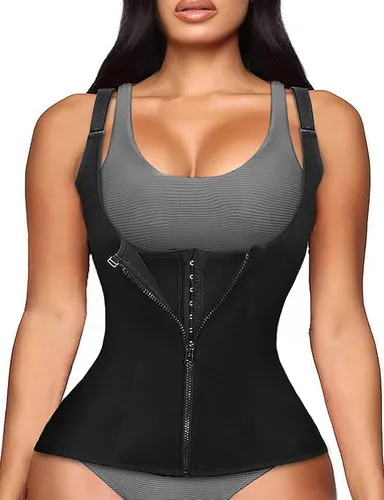 Waist Trainer Women Cincher Corset - Vest Trimmer Body Shaper - Shapewear Sports Girdle Sweat Belt Tank Top with Strap