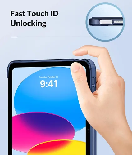 Vista 3 de MoKo Funda para iPad de 10.ª generación 2022, TPU suave translúcido esmerilado contraportada delgada funda protectora para iPad de 10.9 pulgadas