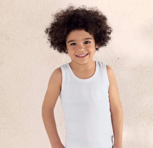 Vista 3 de Brix Camiseta sin mangas para niños, sin etiquetas, 100% algodón, súper suave, paquete de 4 novedades.