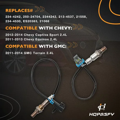 Vista 2 de Sensor O2 aguas arriba y aguas abajo, compatible con Chevy Captiva 2.4L 2012-2014, Chevy Equinox 2011-2013, GMC Terrain 2011-2014, sensor de oxígeno
