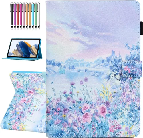 Vista 12 de Funda para Samsung Galaxy Tab A8 de 10,5 pulgadas modelo 2022 Auto Wake/Sleep, cubierta de soporte plegable de piel sintética premium con soporte