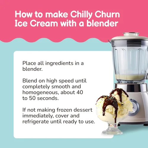 Vista 7 de Chilly Churn Helado con sabor a pastel de cumpleaños, batidos y batidos, uso con batidora de mano, licuadora, crema de encimera, máquina de helados