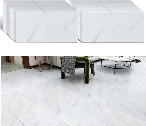 Vista 10 de VEELIKE Azulejos de vinilo de mármol marrón oscuro de 12 x 24 pulgadas, azulejos de vinilo de mármol para despegar y pegar, impermeable