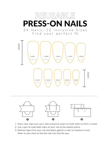 Uñas cortas a presión de color rosa intenso, punta francesa almendra para mujer, pegamento reutilizable con pegamento – 24 kit de uñas postizas de