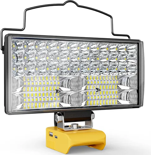 Vista 10 de Ecarke Luz de trabajo LED inalámbrica de 20 V compatible con baterías DeWALT: linterna de 70 W 7000LM con protección de bajo voltaje, luz