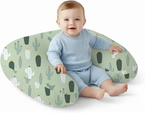 Vista 23 de Little Grape Land - Almohada de lactancia mejorada, lactancia materna y biberón durante 0 a 16 meses, funda suave lavable a máquina con relleno