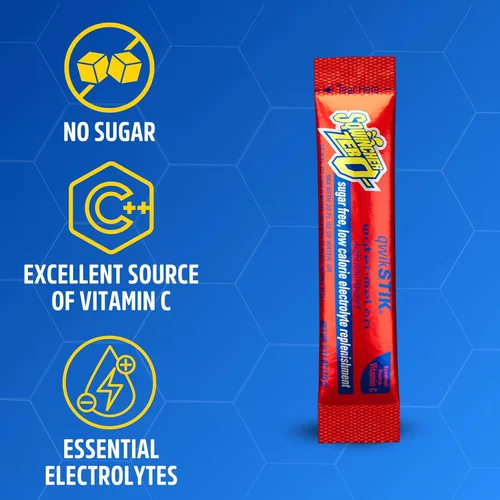 Vista 29 de Bebida en polvo Qwik Stik de Sqwincher, con electrolitos y sin azúcar (contiene 50 unidades), cítrico (Cool Citrus), 50