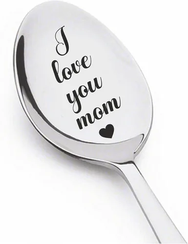 I Love You Mom - Cuchara grabada para mamá, regalo para Navidad, cumpleaños, Acción de Gracias, cucharas, idea de regalo para mujeres, regalo del