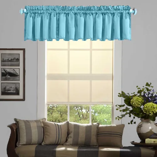 Vista 41 de 2 Piezas Cenefas para Ventana Cenefas Opacas Cortinas Primitivas con Bolsillo para Barra Cenefa de Cocina Cenefa de Ventana Pequeña para Sala