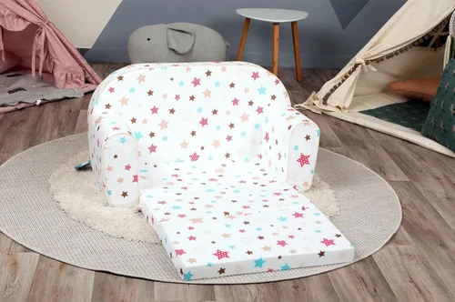 Vista 57 de Delsit Sofá infantil para niños pequeños – Sofá convertible de espuma 2 en 1 a tumbona, cómoda silla abatible para niños, fabricada en Europa
