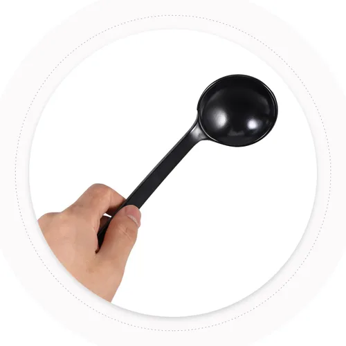 Vista 3 de Cuchara de sopa asiática de melamina negra, cucharas japonesas de mango largo, fideos, ramen, wonton, bola de masa de arroz, cuchara Pho a granel