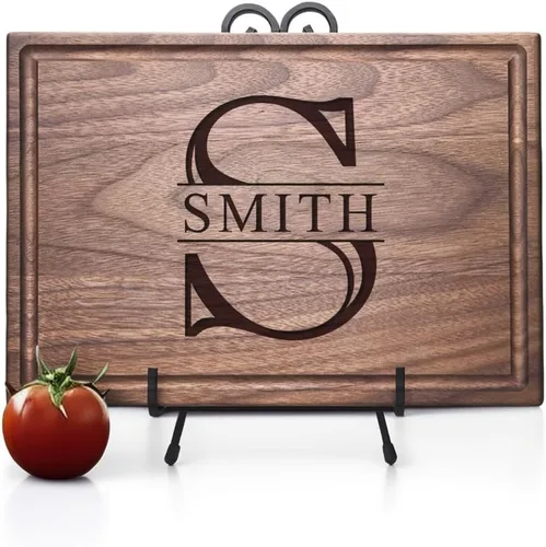 Vista 8 de Tabla de cortar personalizada, idea de regalo de boda, aniversario o inauguración de la casa, charcutería grabada en madera, para parejas