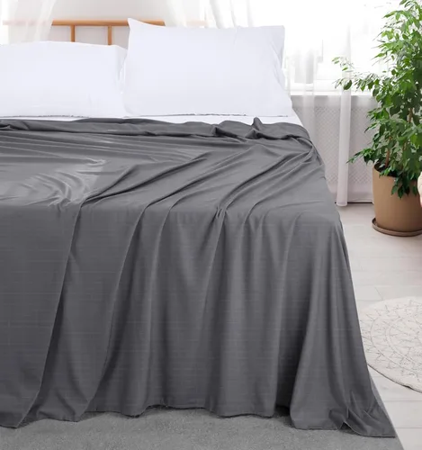 Vista 5 de NIULAFR Grounding Sheets - Sábana encimera de tamaño medio para dormir mejor, algodón de primera calidad + fibra plateada, sábana encimera con Gris