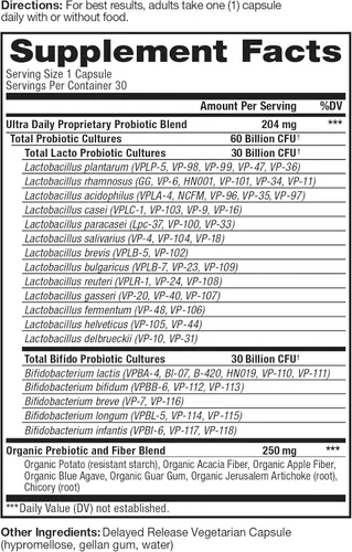 Vista 2 de Vital Pro Naturals Ultra Daily Probiotic Plus Prebióticos 30 Cápsulas