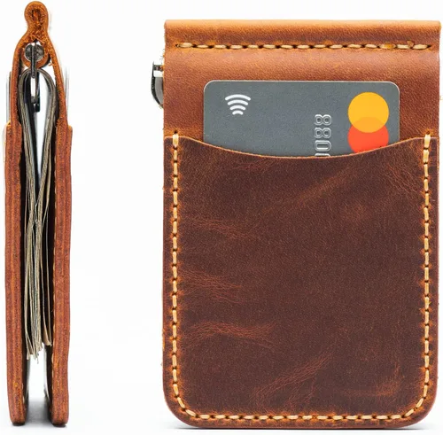 Toros Craft Handmade Slim Money Clip Wallet, Leather Credit Card Holder, Wallet For Men, Minimalist Cash Front Pocket Wallet, Genuine Leather