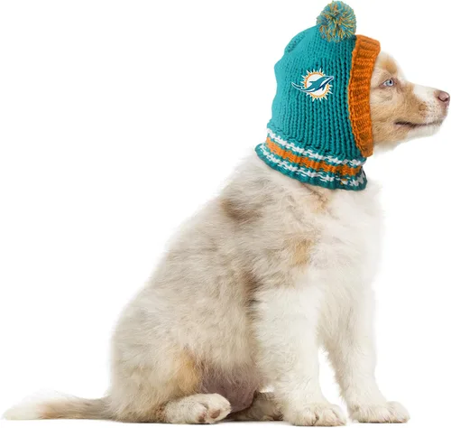 Vista 2 de Littlearth NFL Miami Dolphins - Gorro de punto para mascotas