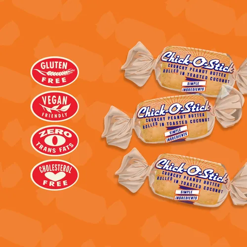Vista 5 de Bolsa de 1.5 libras de nuggets Chick-O-Stix de Atkinson y barras de mantequilla de maní - 50/50 de cada dulce crujiente - A granel envueltos