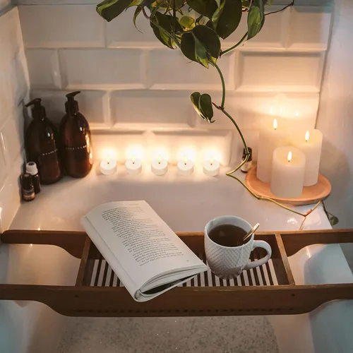 Vista 2 de ANGELLOONG Velas LED de té que funcionan con pilas, velas parpadeantes sin llama con control remoto y temporizador, vela eléctrica para celebración