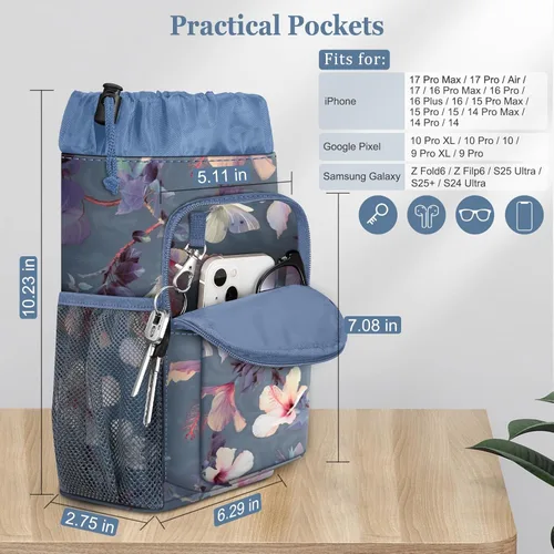 Vista 2 de FINPAC Bolsa de accesorios para muletas, organizador de almacenamiento resistente al agua, con soporte para bebidas y bolsa con cremallera