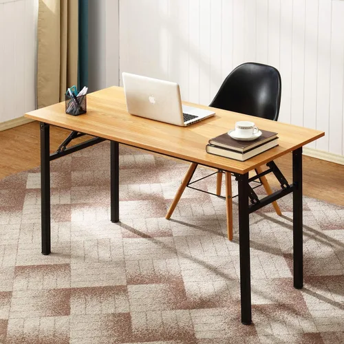 Vista 288 de DlandHome Escritorio plegable pequeño de 31.5 pulgadas, escritorio de computadora para oficina en casa, mesa plegable para espacios pequeños,