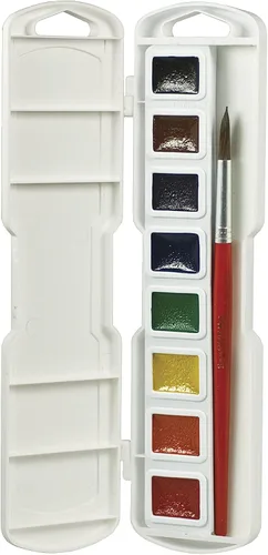 Vista 2 de Prang ACUARELAS PROFESIONALES, 8 COLORES SURTIDOS, BANDEJA DE PALETA RECTANGULAR