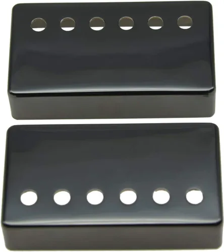 Vista 2 de KAISH Humbucker - Juego de 2 cubiertas de pastilla de guitarra Humbucker de latón 1.937 in/2.047 in con espacio entre postes cubierta de pastilla