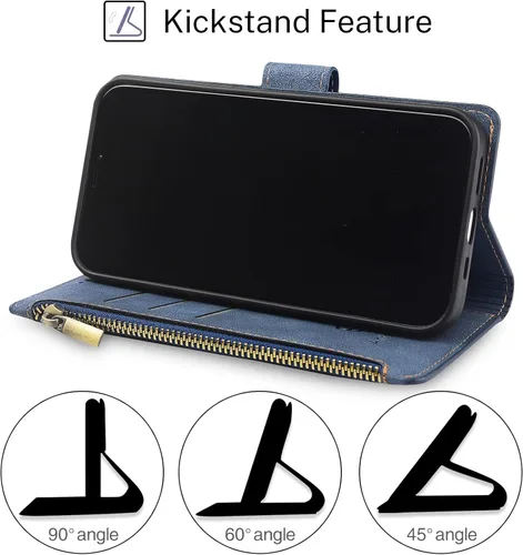 Vista 6 de Antsturdy Compatible con Motorola Moto Edge 2021/Edge 5G UW - Funda tipo cartera de piel sintética con bloqueo RFID, funda abatible de piel
