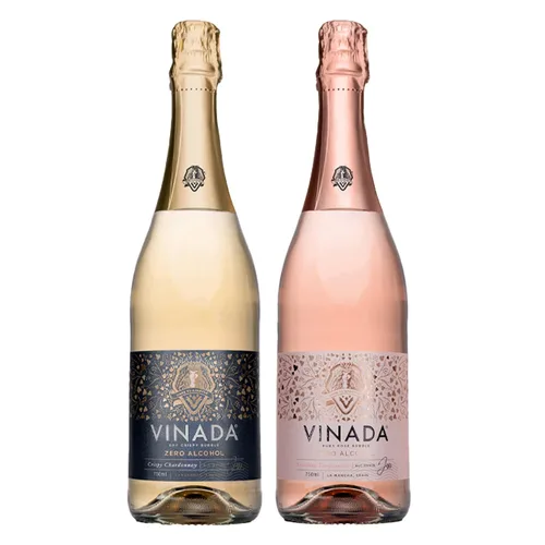 Vista 11 de VINADA - Chardonnay crujiente - Vino Cero Alcohol - 25.4 fl oz (2 Botellas de Vidrio)