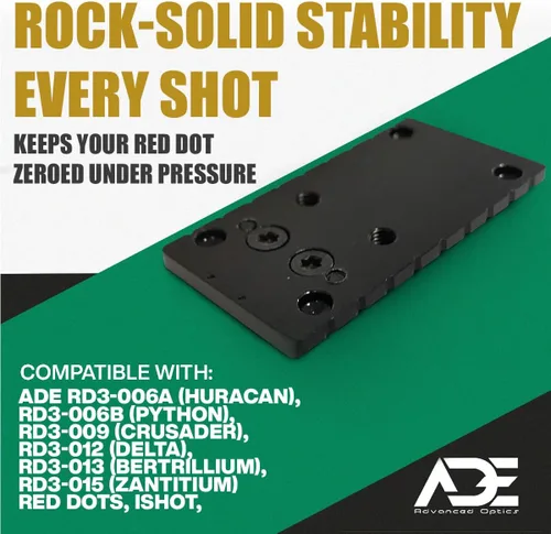 Vista 5 de Ade Advanced Optics Adaptador de punto rojo/placa de montaje para Springfield XD, XDE, XD MOD.2, XD(M), XDM, XDS Pistol – Compatible con Vortex