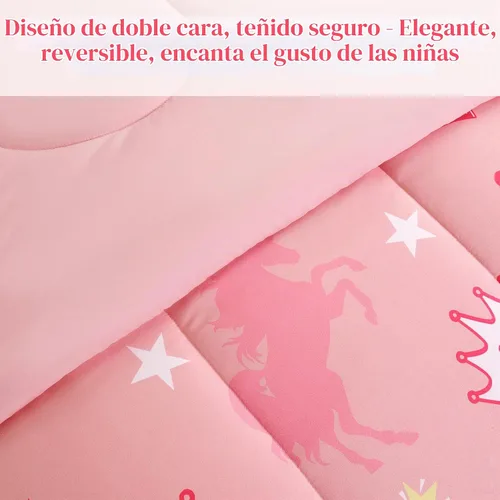 Vista 4 de Sonive - Juego de edredón de 7 piezas tamaño Queen/Full para niños, juego completo de ropa de cama en una bolsa de microfibra para todas