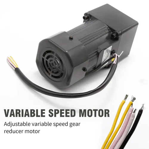 Vista 7 de Motor reductor de engranajes variable ajustable de 90 W 110 V, motor de engranajes de CA con controlador de velocidad, motor eléctrico de reducción